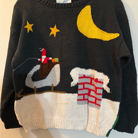 California Black Sweater with Festive Design - Picture 1 of 3